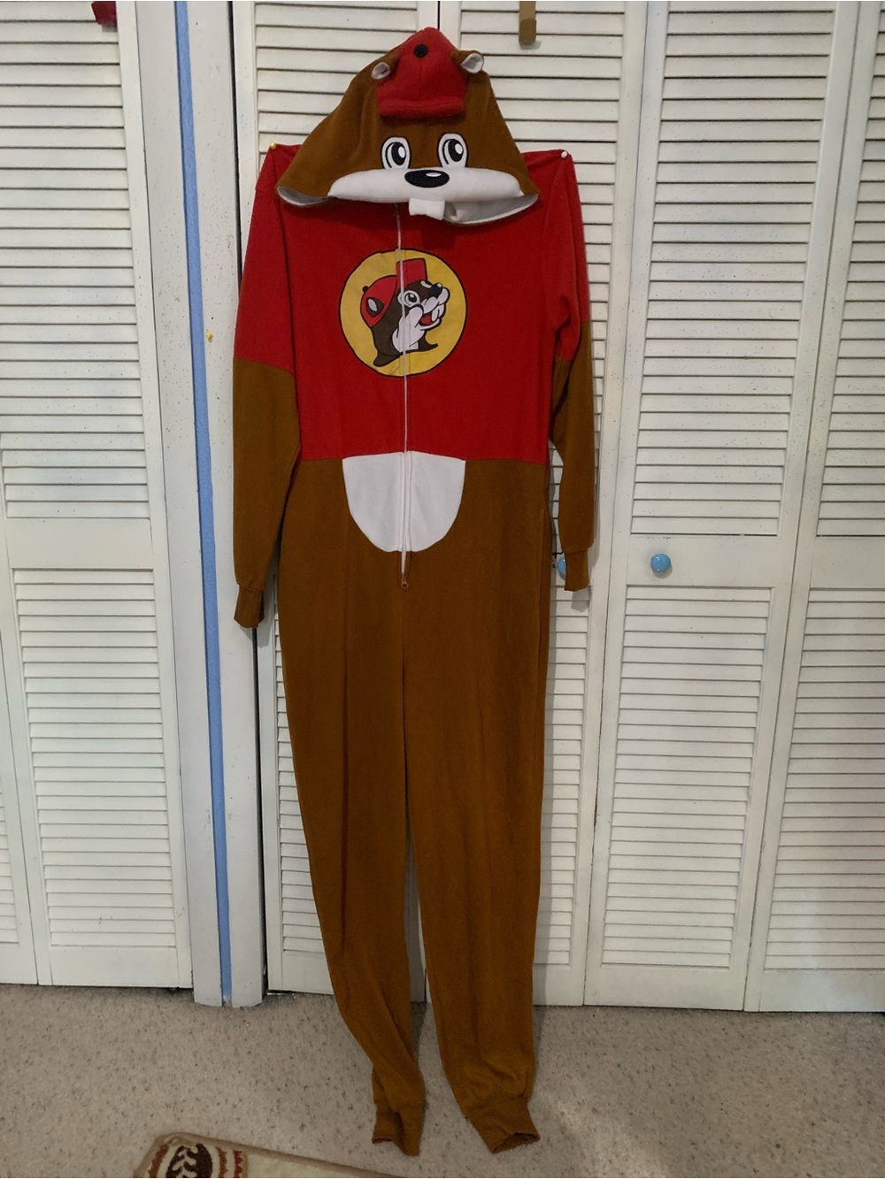 Buc-Ee’s Beaver Union Suit Mascot Costume One Piece Pj Set S/M